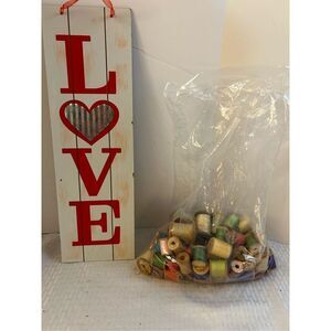 Bag of spool and thread lot Vintage USA American Threads, Lilly, Coats 7 Clark p